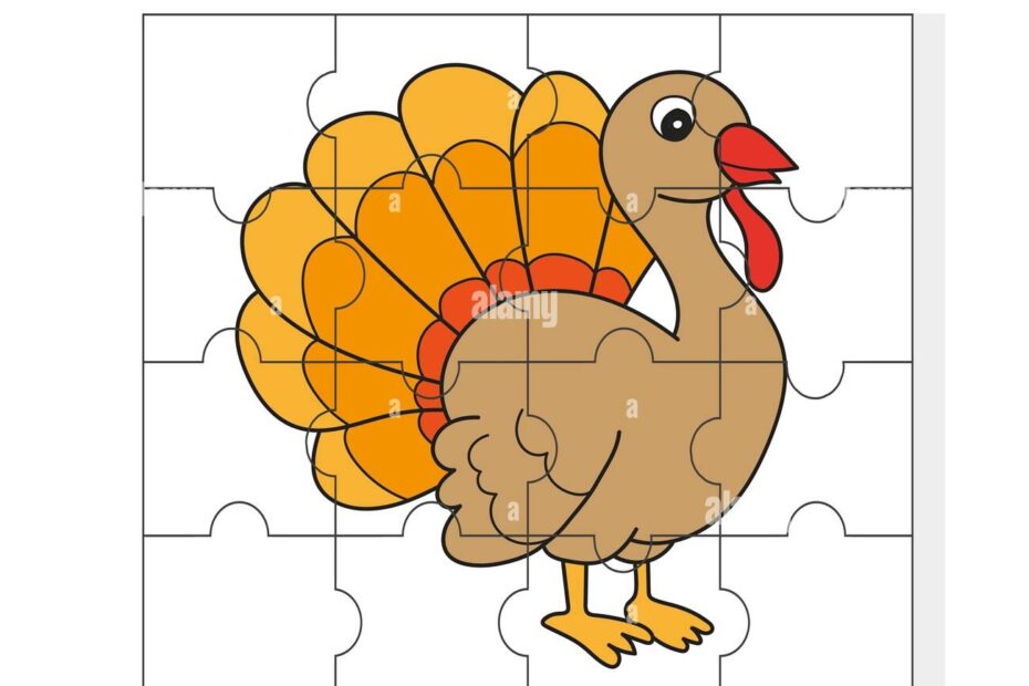 Cartoon Illustration Of Educational Jigsaw Puzzle Activity Game For Children With Funny Turkey Farm Animal Character Stock Vector Image U0026 Art Alamy