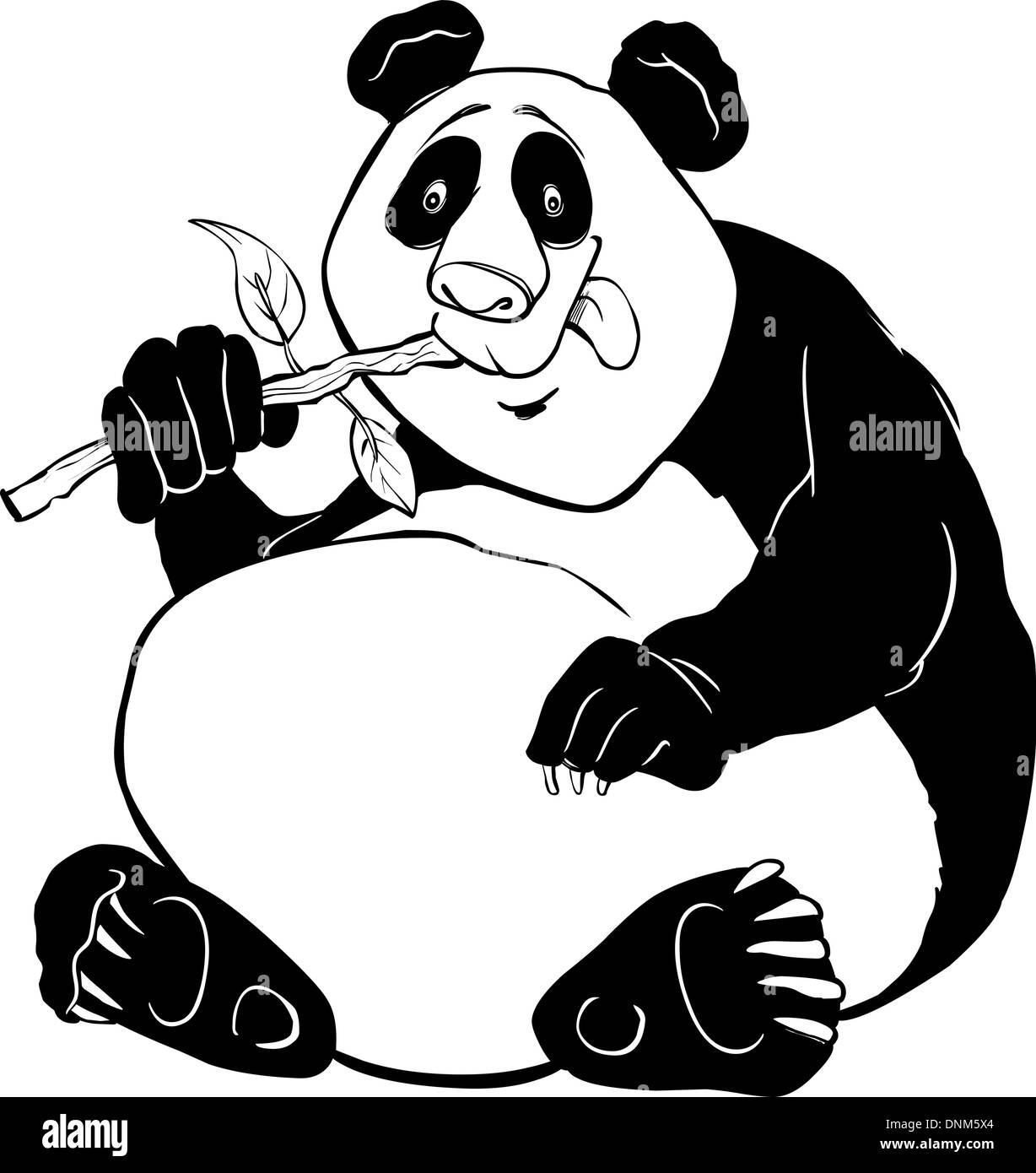 Cartoon Illustration Of Funny Giant Panda Bear Coloring Page Stock 