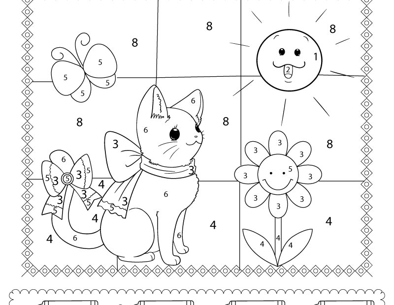Cat Color By Number Worksheet Free Printable Digital U0026 PDF