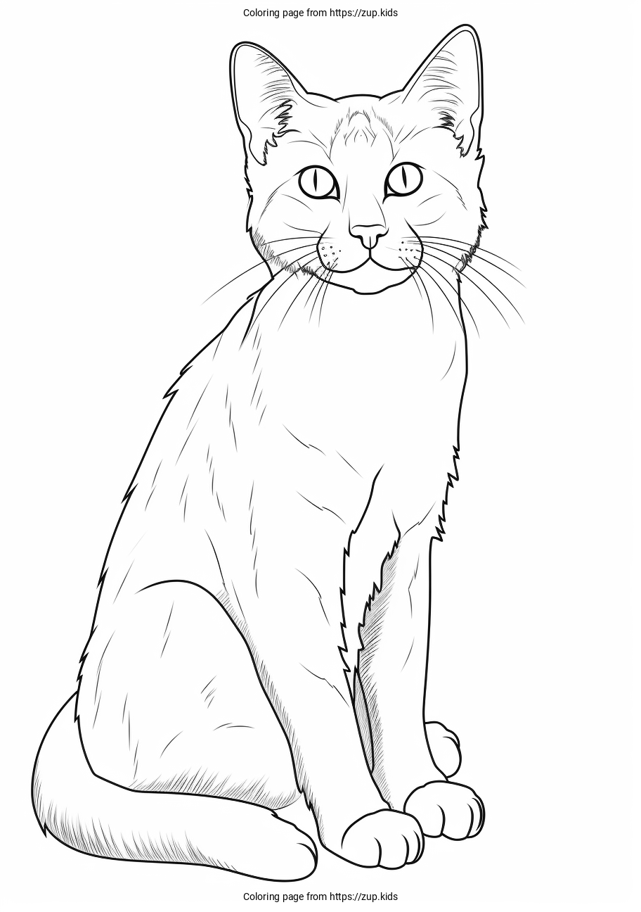 Cat Coloring Page From Zup kids