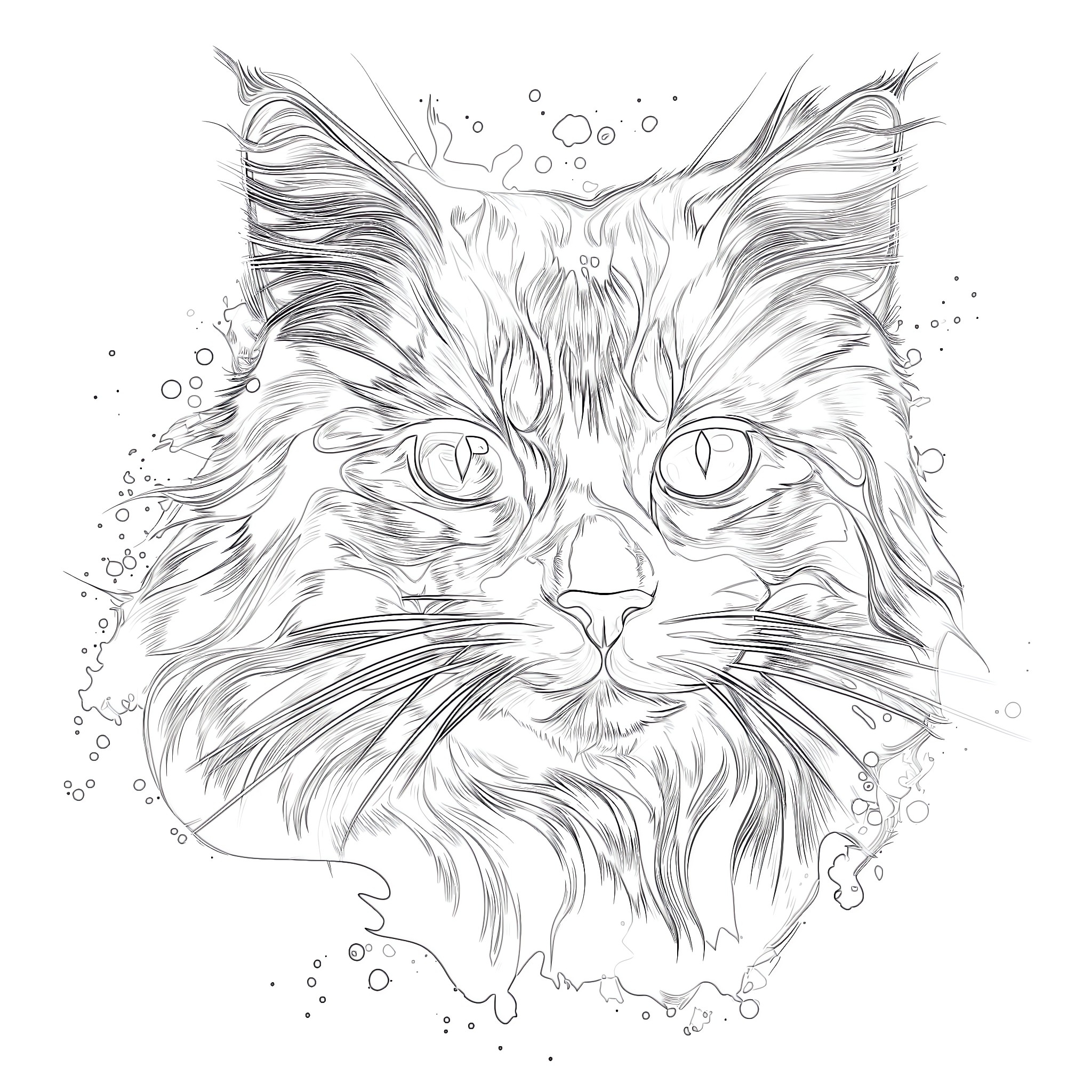 picture of a cat to color