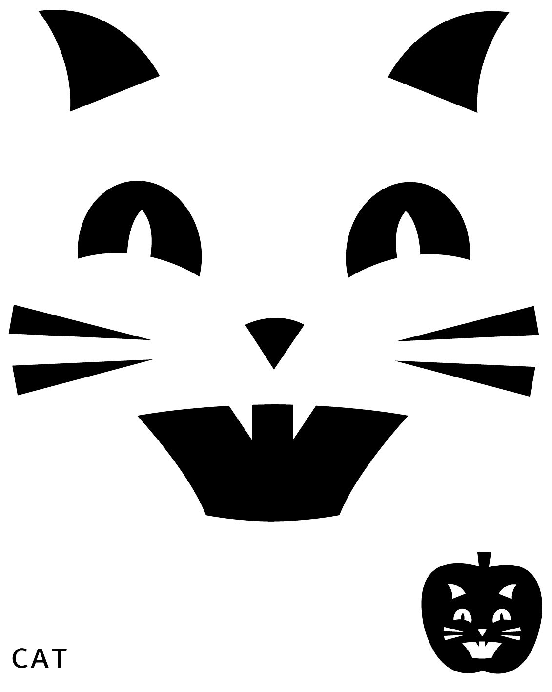 cat pumpkin stencil printable