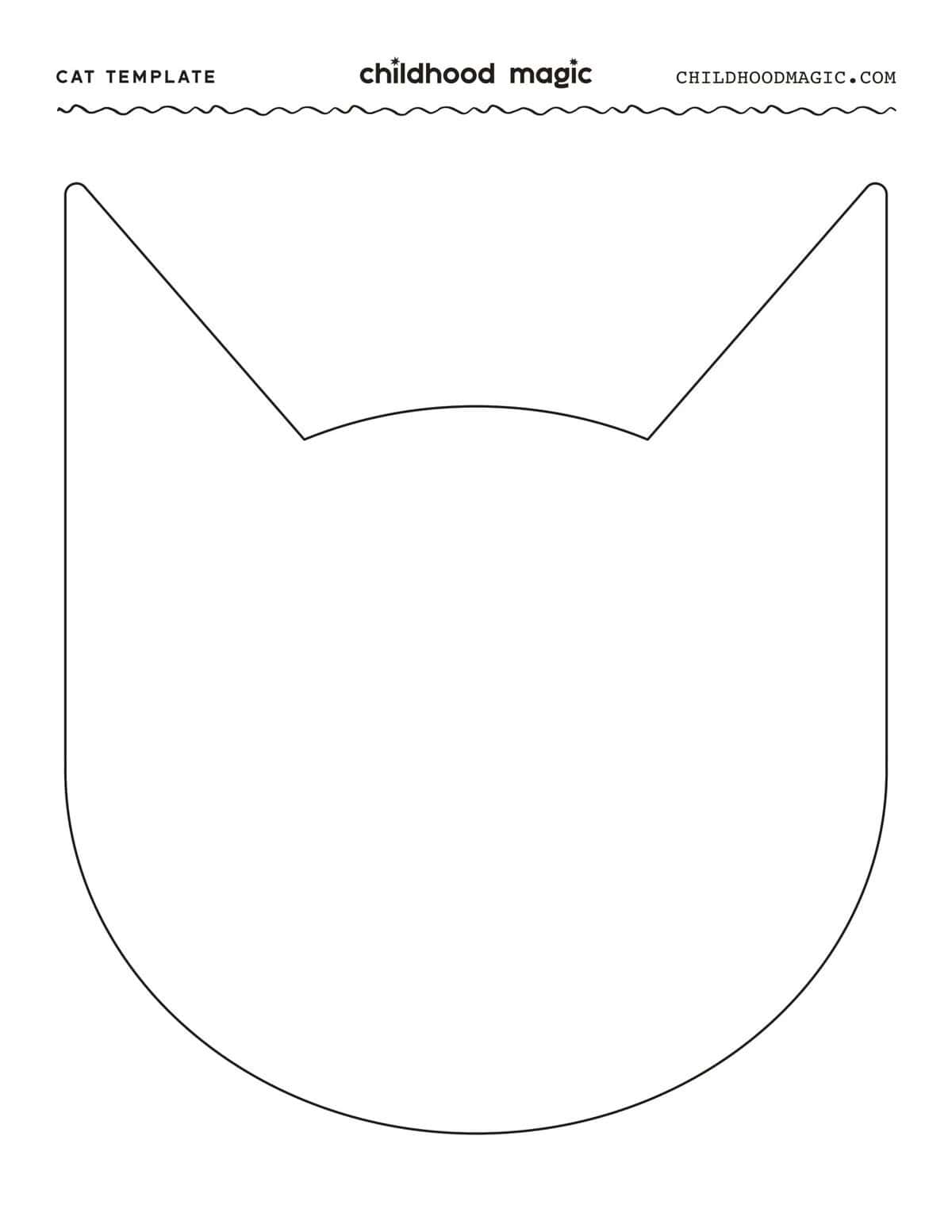 Cat Template Printable Coloring Page Childhood Magic