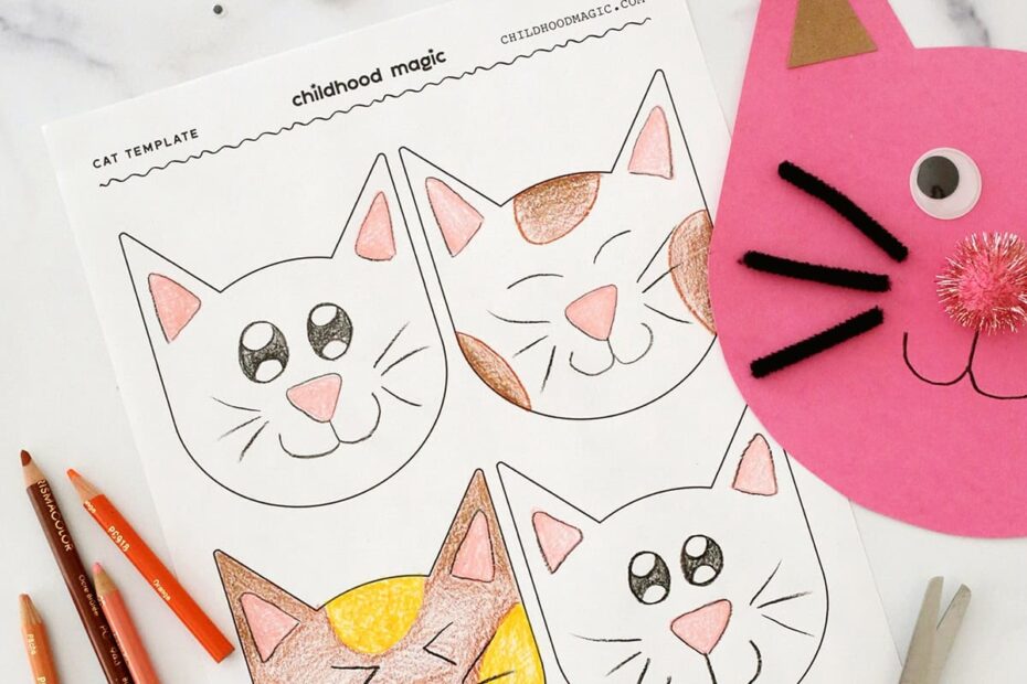 Cat Template Printable Coloring Page Childhood Magic