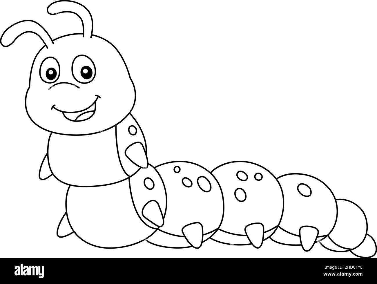Caterpillar Coloring Page Isolated For Kids Stock Vector Image U0026 Art Alamy