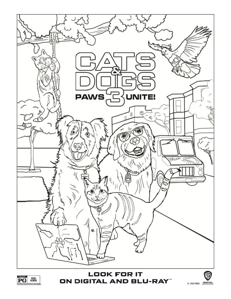 cats and dogs coloring pages