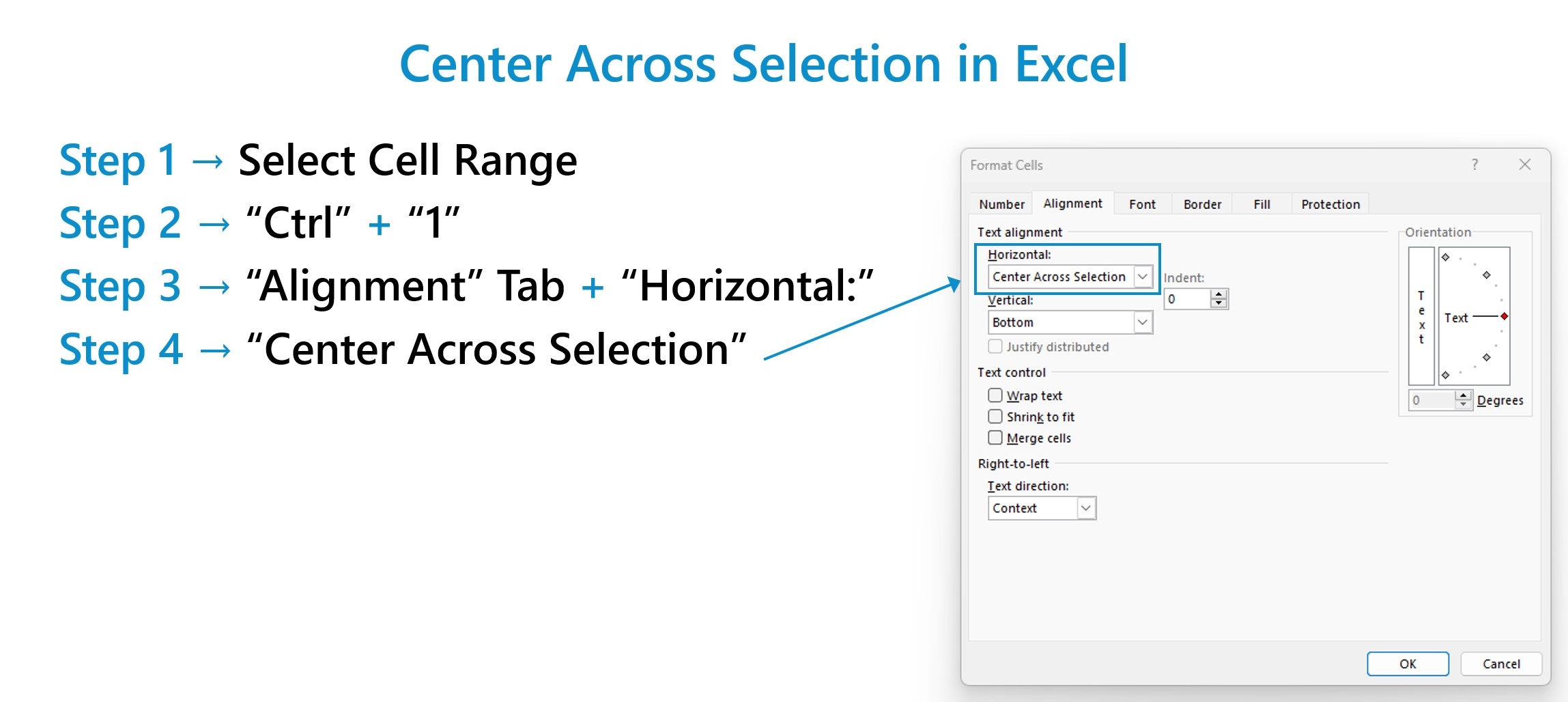 Center Across Selection In Excel Shortcut Examples