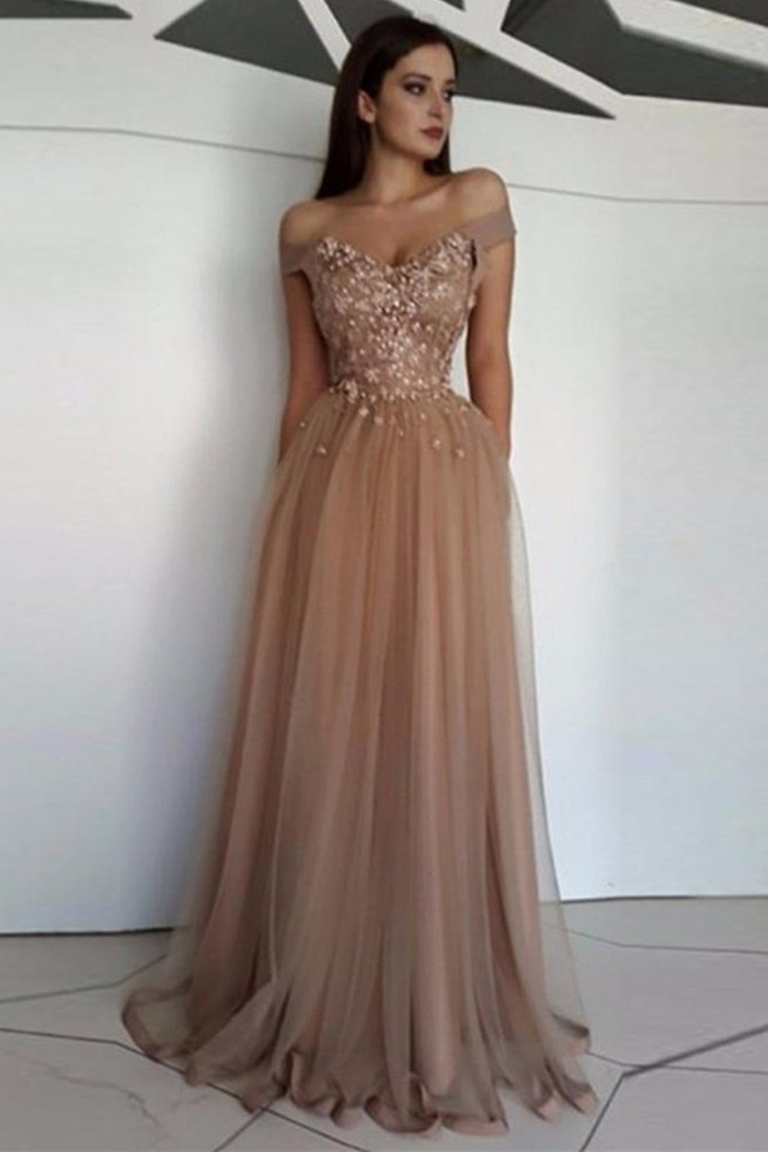 Champagne Color Long Formal Dresses Online