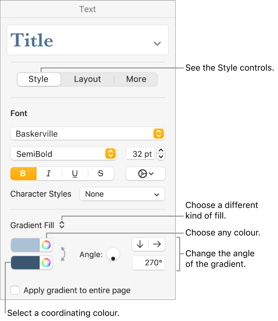 Change The Colour Of Text Or Add A Gradient In Pages On Mac Apple Support AU 