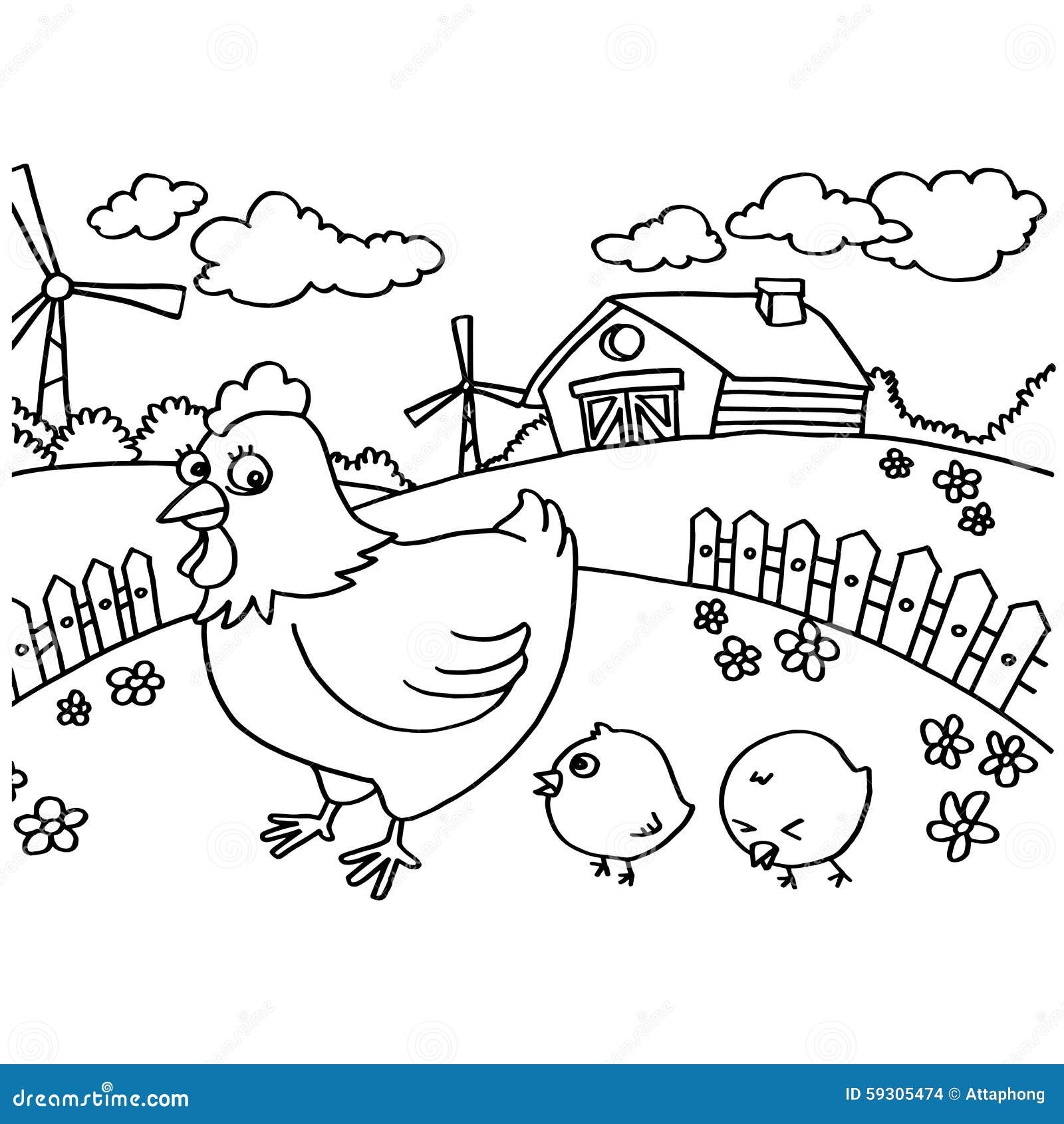Chicken Coloring Pages Stock Illustrations 475 Chicken Coloring 