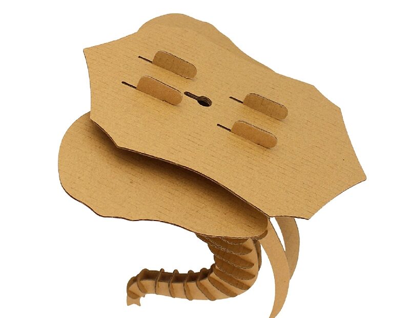 China Wall Art Cardboard Elephant Head 3D Puzzle For Self assembly