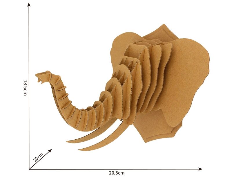China Wall Art Cardboard Elephant Head 3D Puzzle For Self assembly CS143 Manufacturer And Supplier Charmer