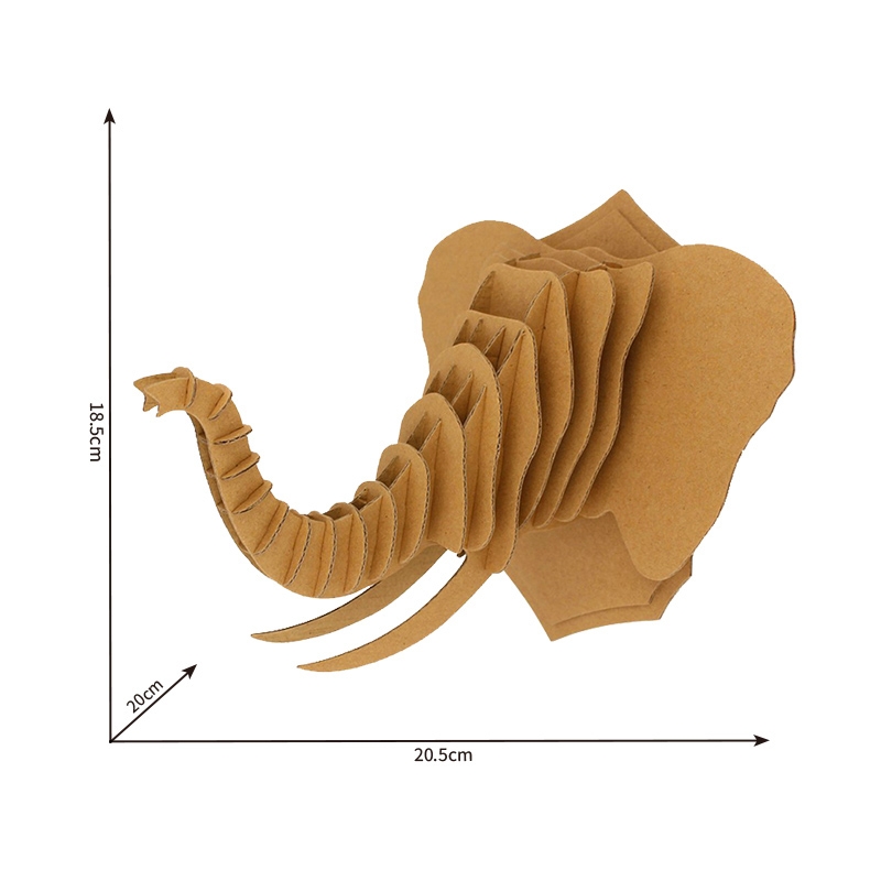 China Wall Art Cardboard Elephant Head 3D Puzzle For Self assembly CS143 Manufacturer And Supplier Charmer