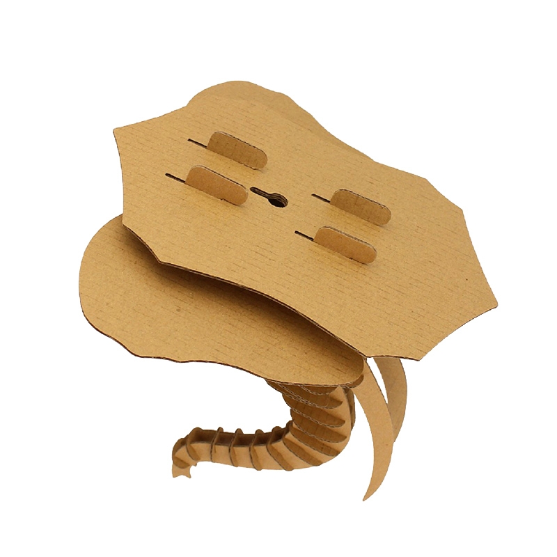 China Wall Art Cardboard Elephant Head 3D Puzzle For Self assembly 