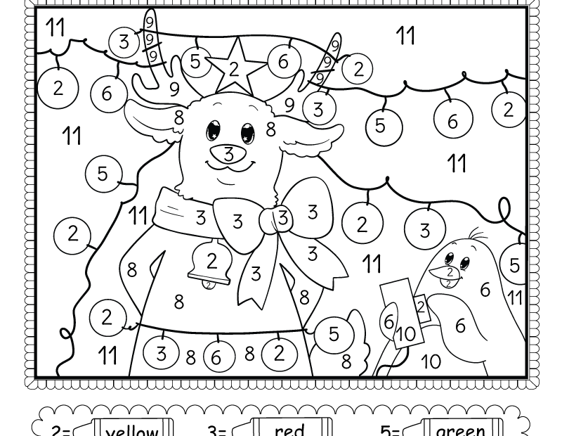 Christmas Color By Number Worksheet Free Printable Digital U0026 PDF