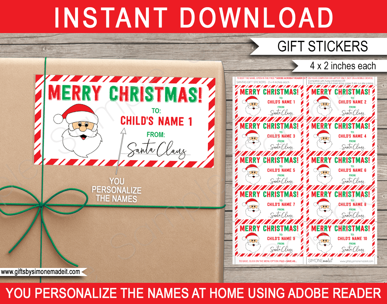 free christmas gift labels printable