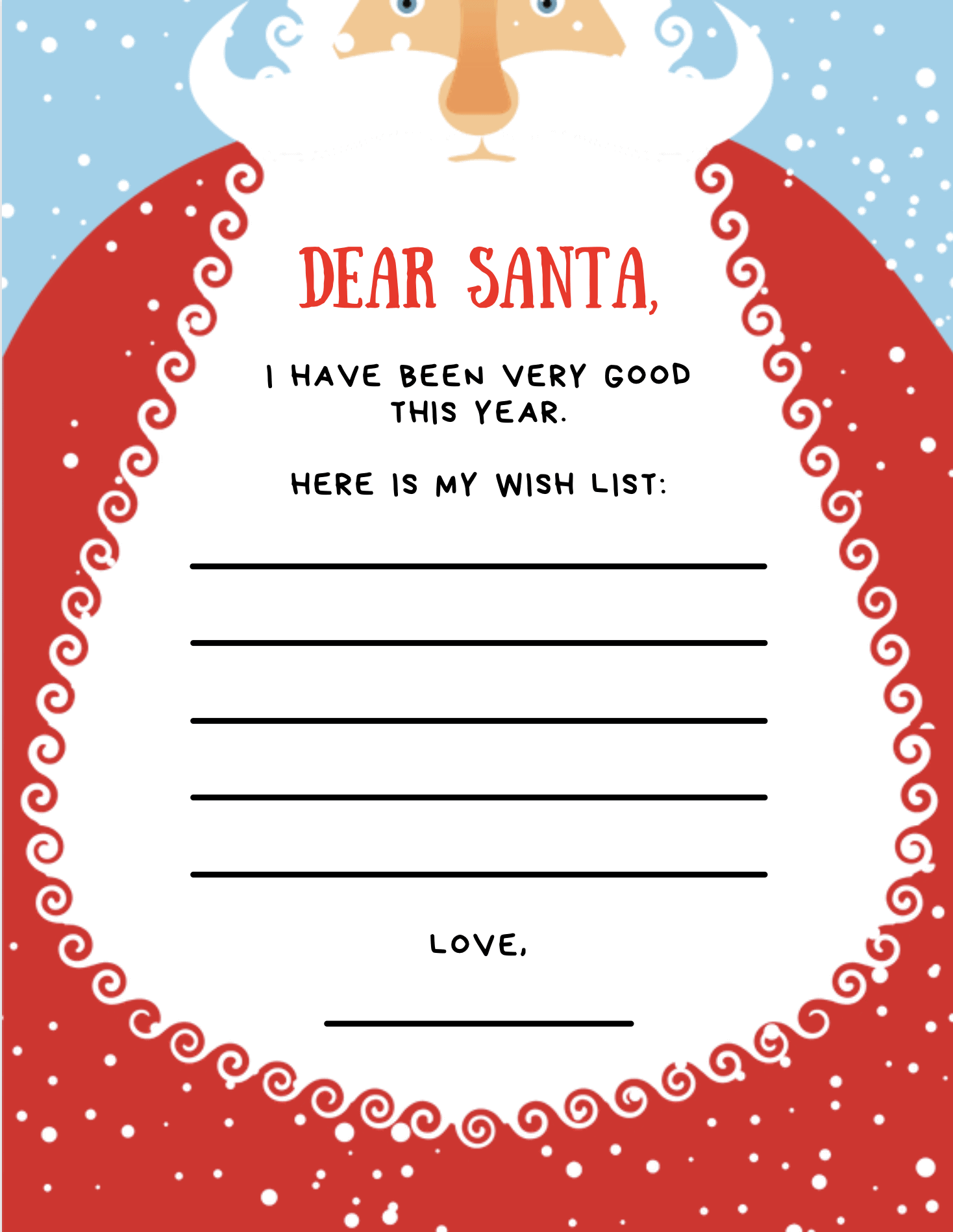printable christmas list
