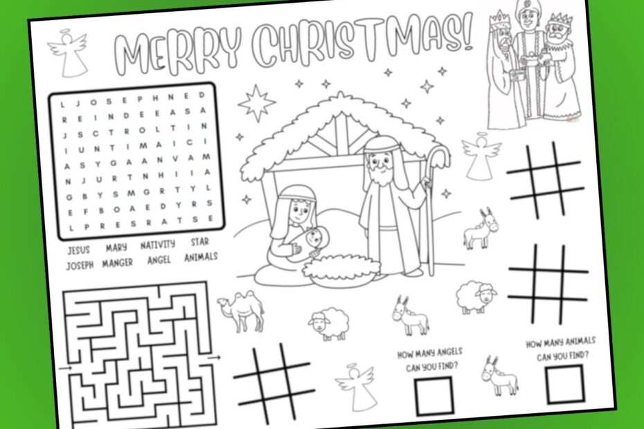 Christmas Nativity Puzzles Activity Placemat Printable PDF Etsy