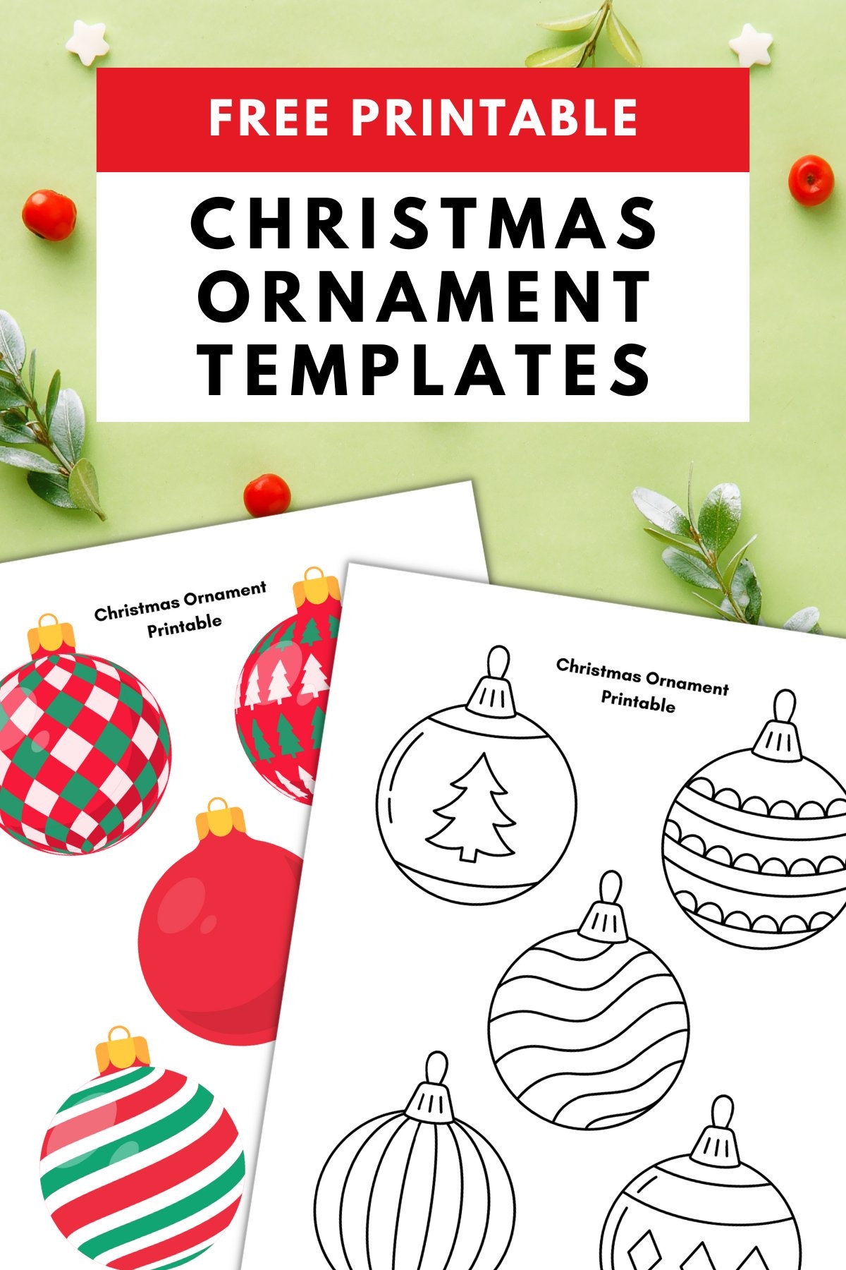 free printable templates for christmas ornaments