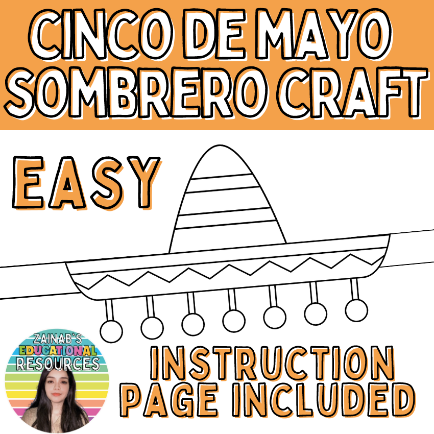 Cinco De Mayo Fiesta Sombrero Mexico Festival Hat DIY Headband Paper Craft Made By Teachers