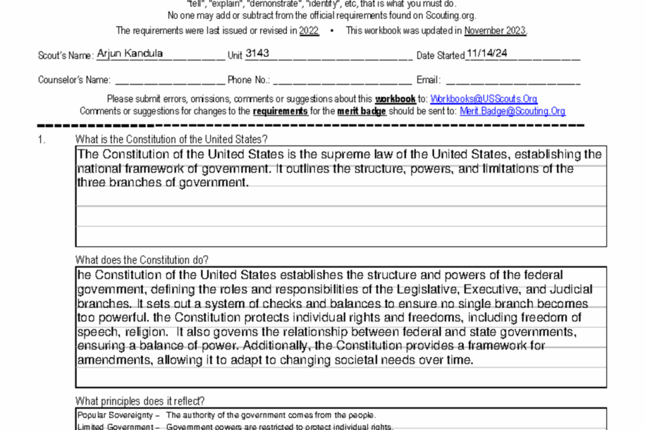 Citizenship In The Nation Merit Badge Workbook Updated Nov 2023 Studocu