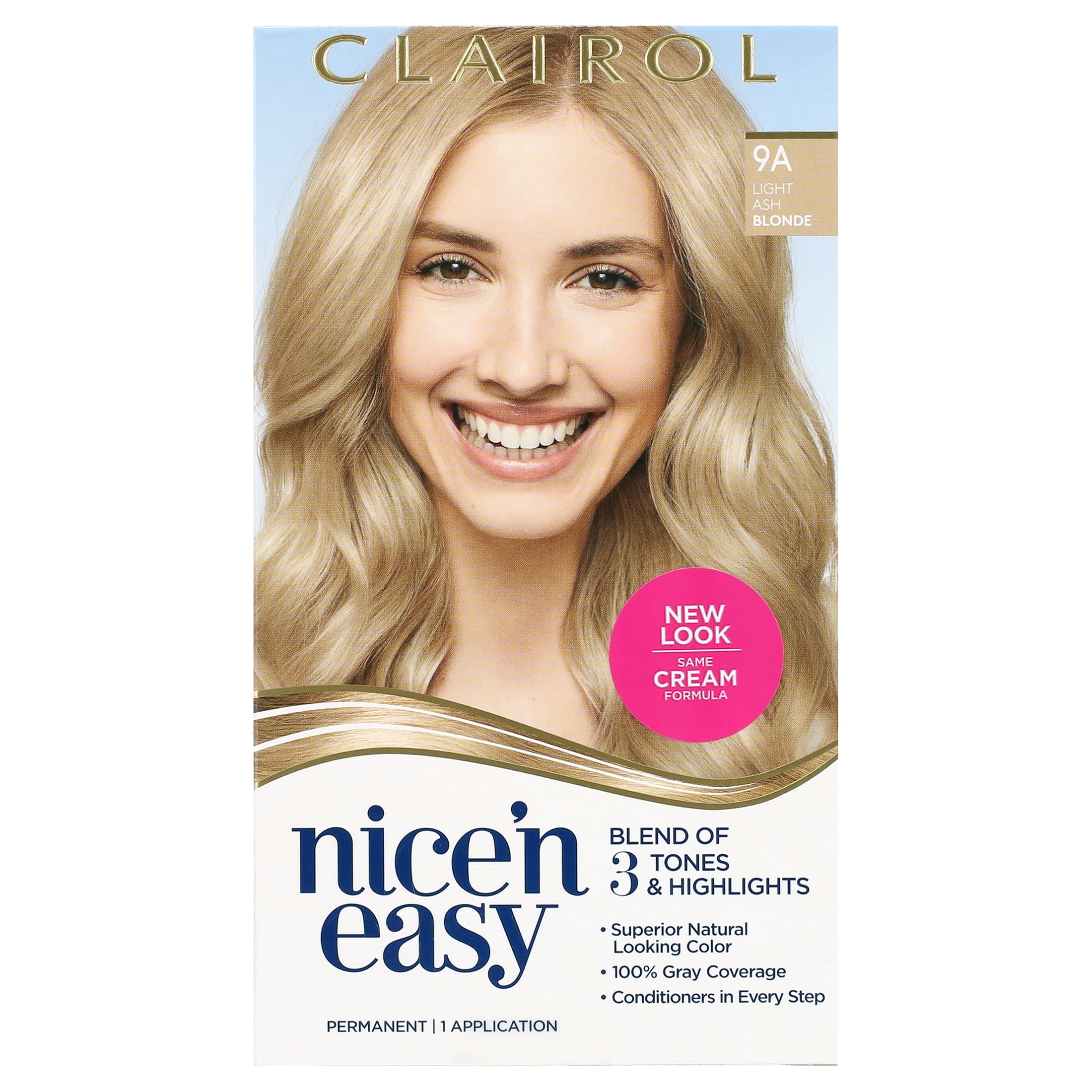 Clairol Nice n Easy Permanent Hair Color Cream 9A Light Ash Blonde Hair Dye 1 Application Walmart