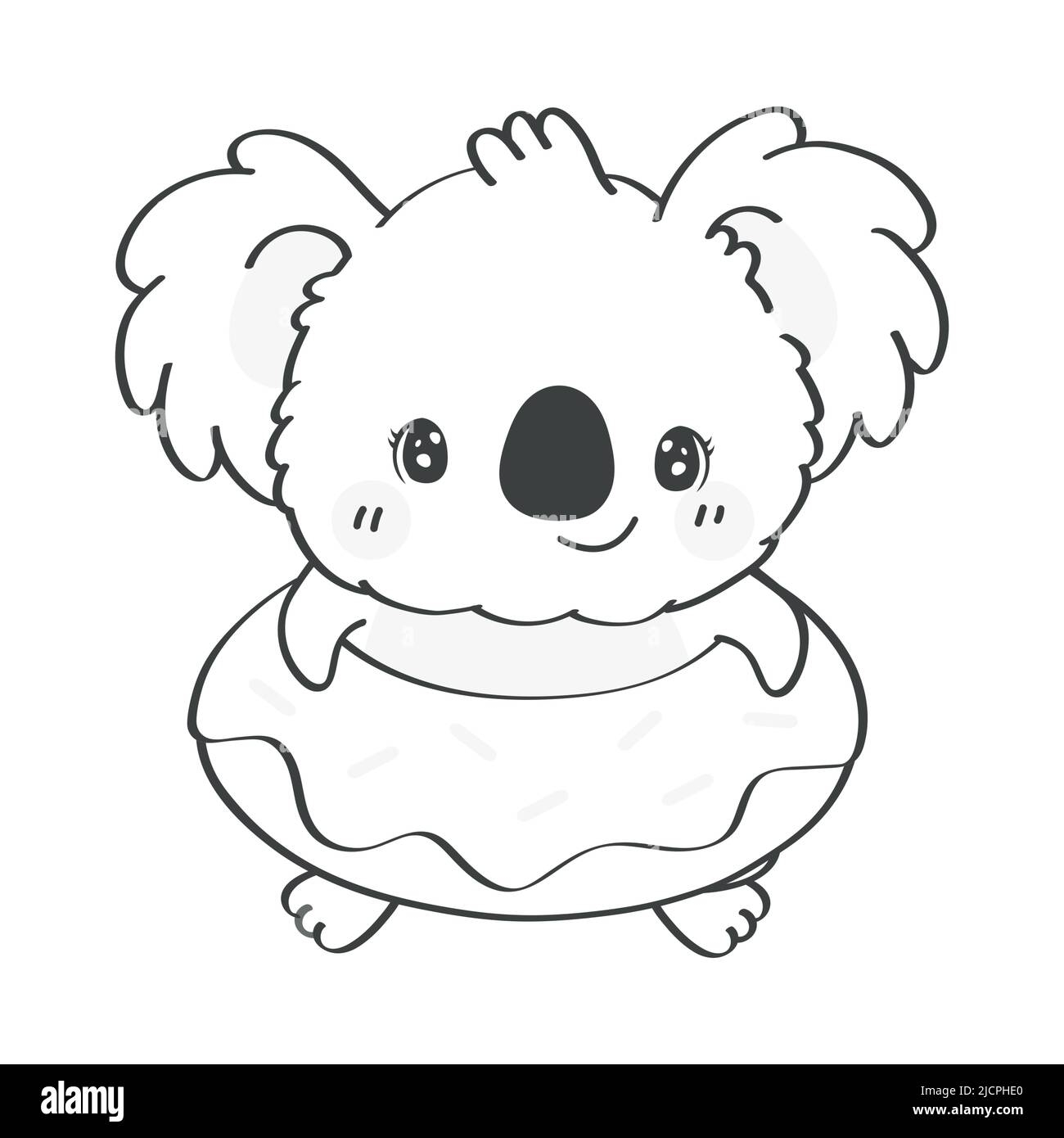 Clipart Koala Coloring Page In Cartoon Style Cute Clip Art Koala 