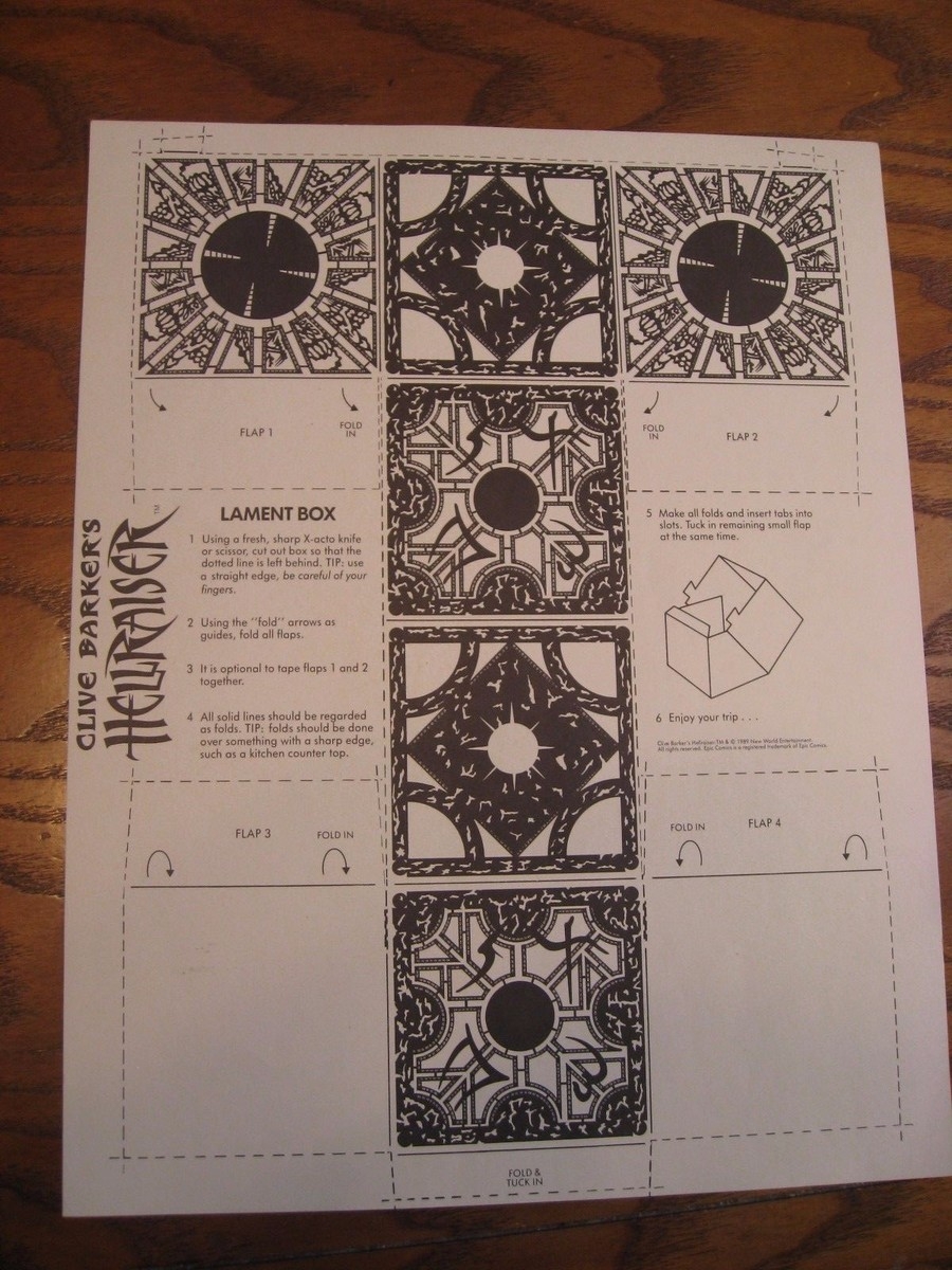 Clive Barker s Hellraiser Lament Box Paper Foldable EBay