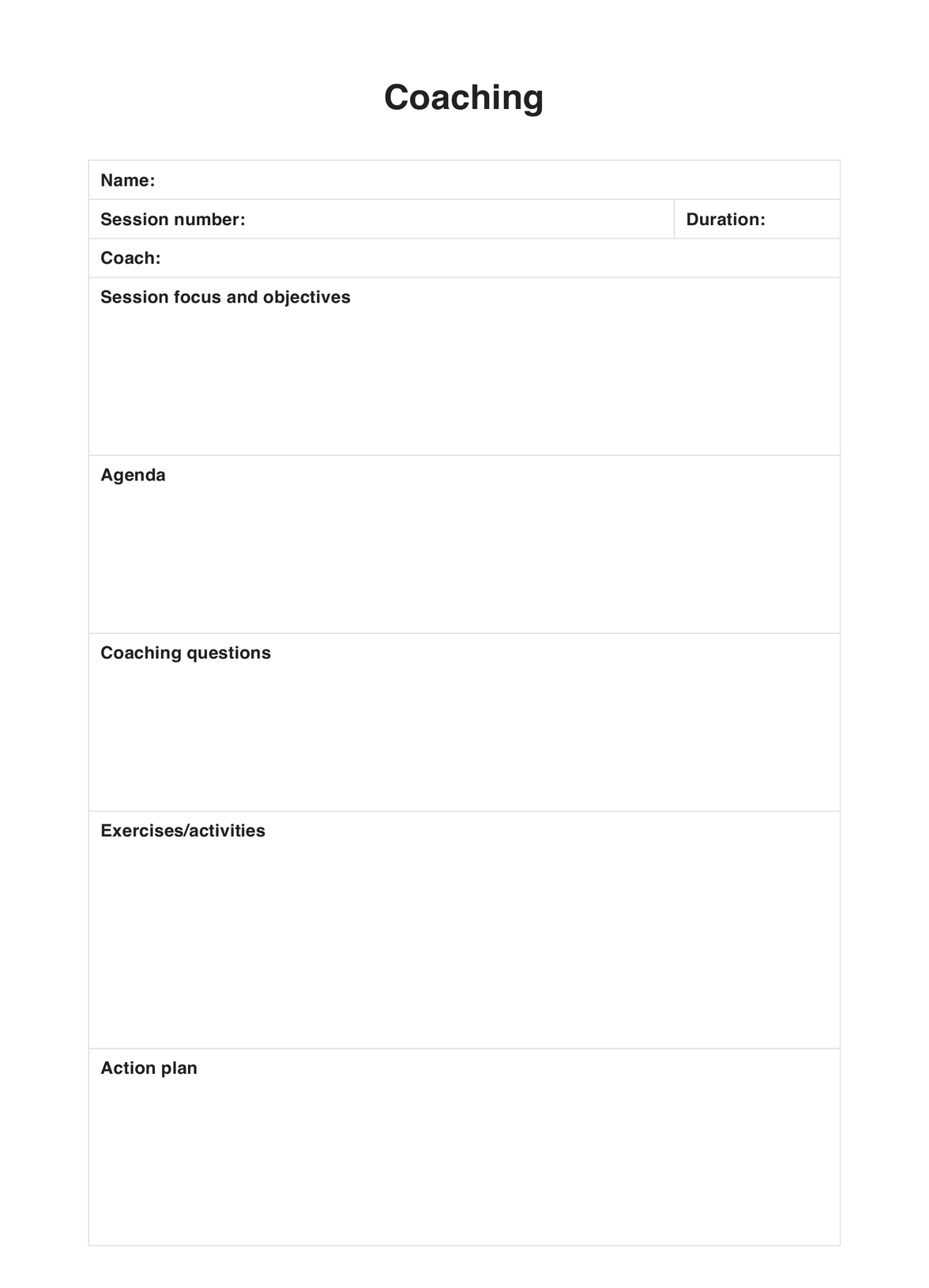 Coaching Template U0026 Guide Free PDF Download
