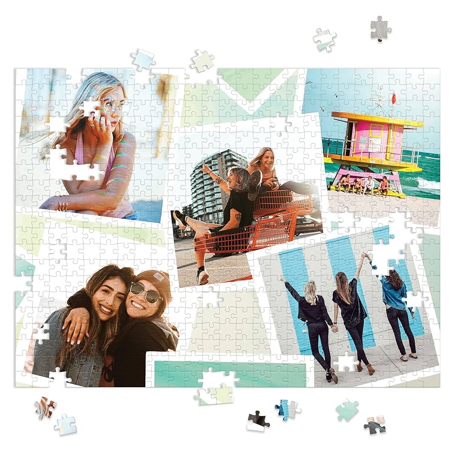 puzzle piece photo collage template