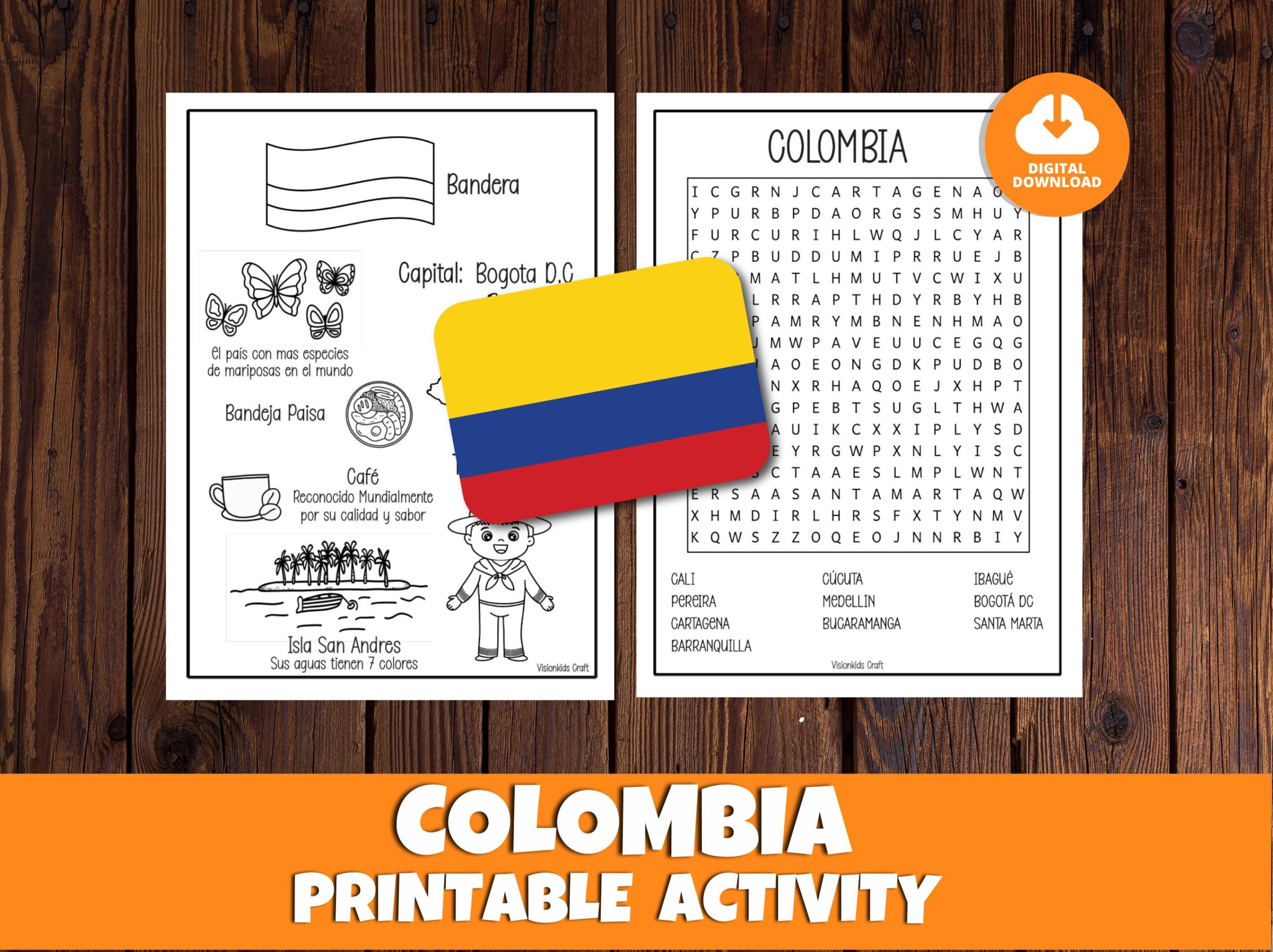 colombia coloring flag