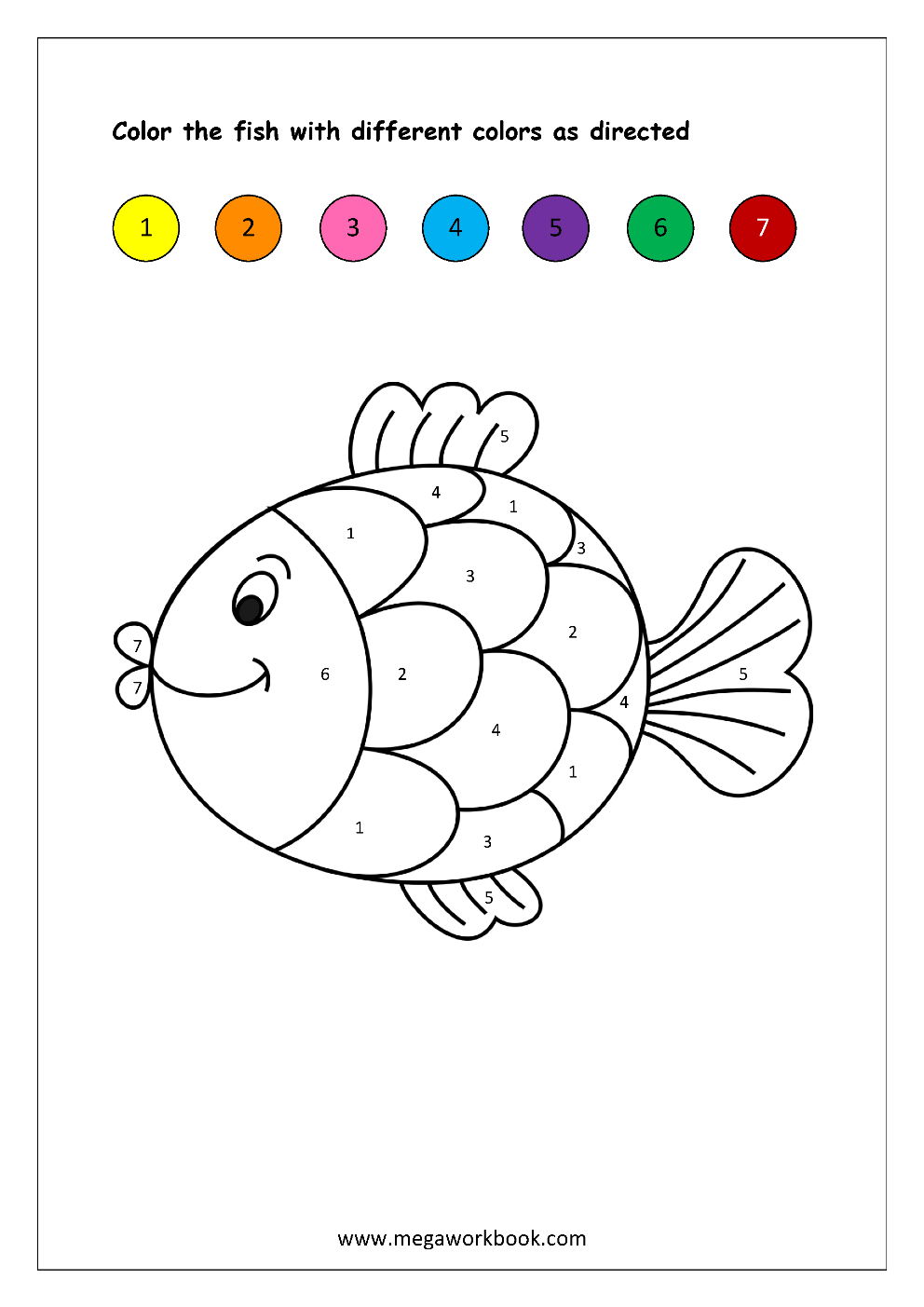 color the number worksheets