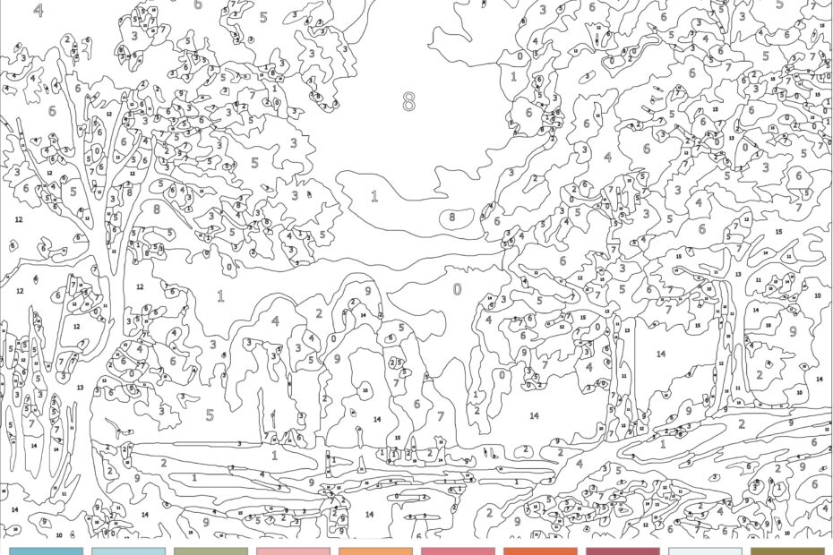 Color By Number For Adult Paint By Number Printable Beauty Landscape Coloring Pages sheets Digital Download advanced Detailed Book 441 Etsy Finland