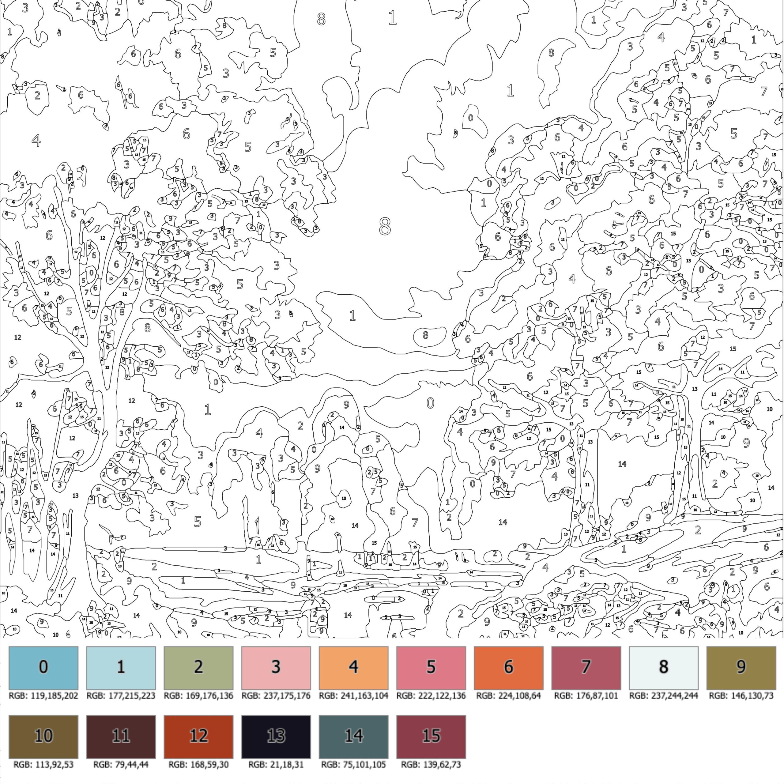 Color By Number For Adult Paint By Number Printable Beauty Landscape Coloring Pages sheets Digital Download advanced Detailed Book 441 Etsy Finland