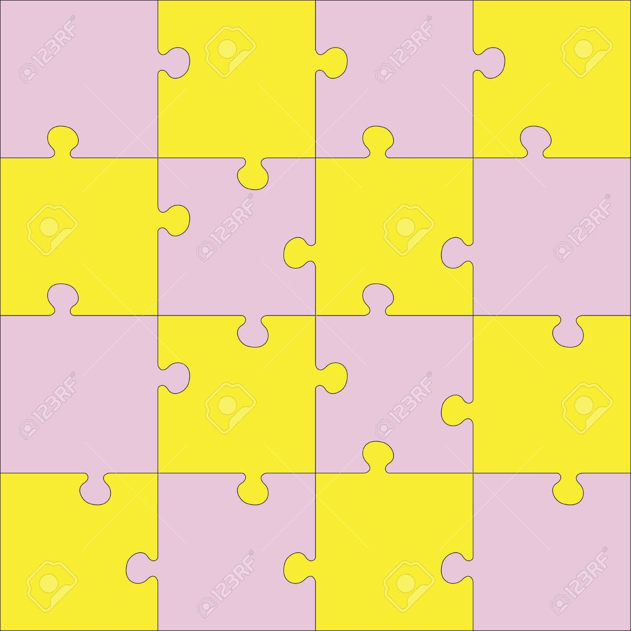 Color Jigsaw Puzzle Every Piece Is A Single Shape Seamless 