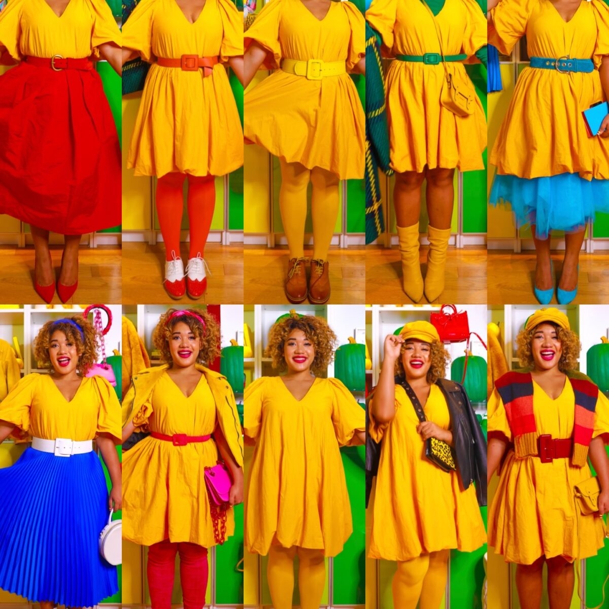 mustard colored dress