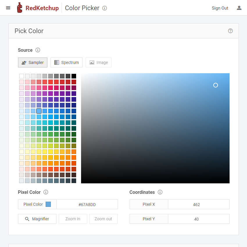 Color Picker Color From Image HEX RGB HTML RedKetchup