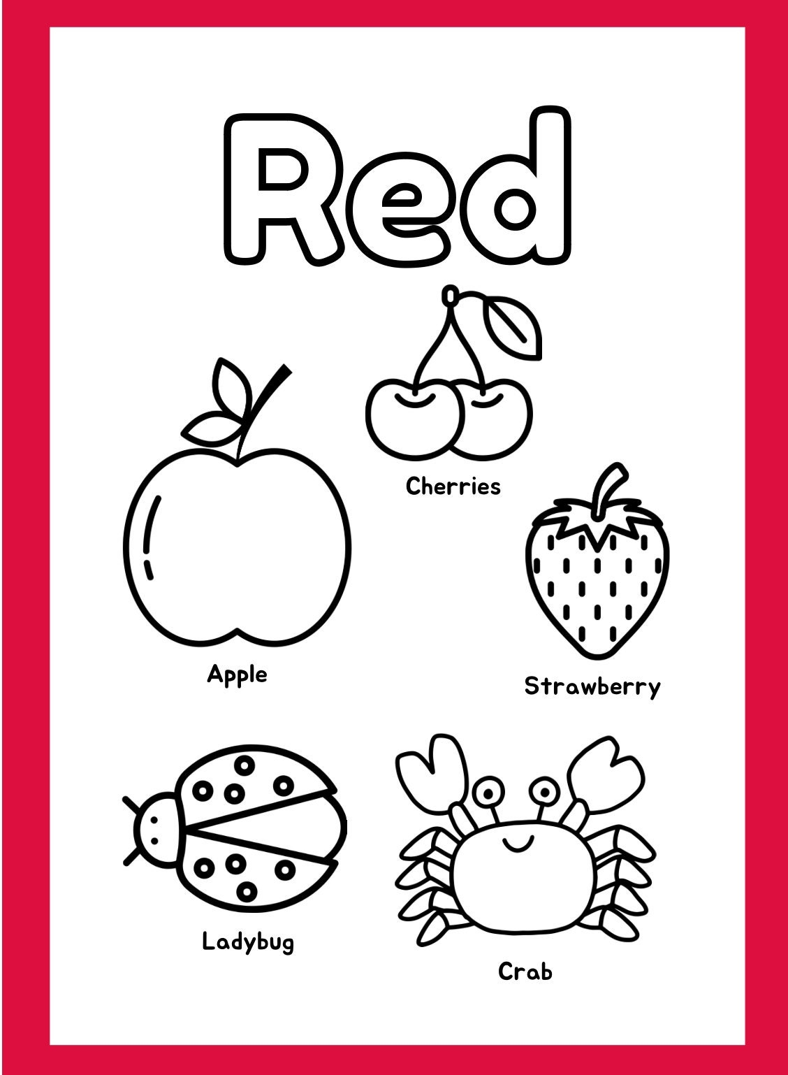 Color Sorting Images To Colors Color Sheets Identification Of Colors And Shapes Homeschool Worksheet Preschool Worksheet kindergarten Etsy