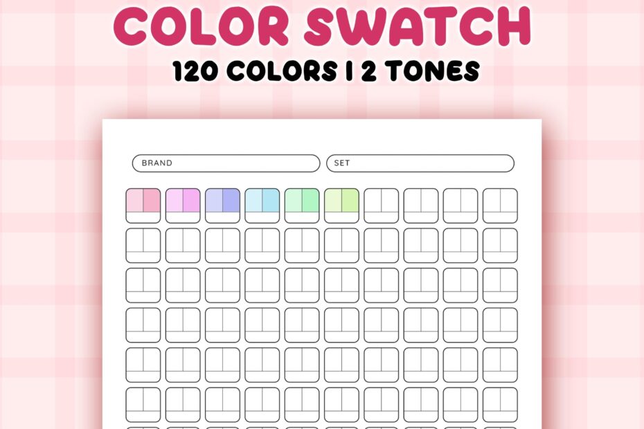 Color Swatch Chart Printable Blank Color Swatches Sheets PDF