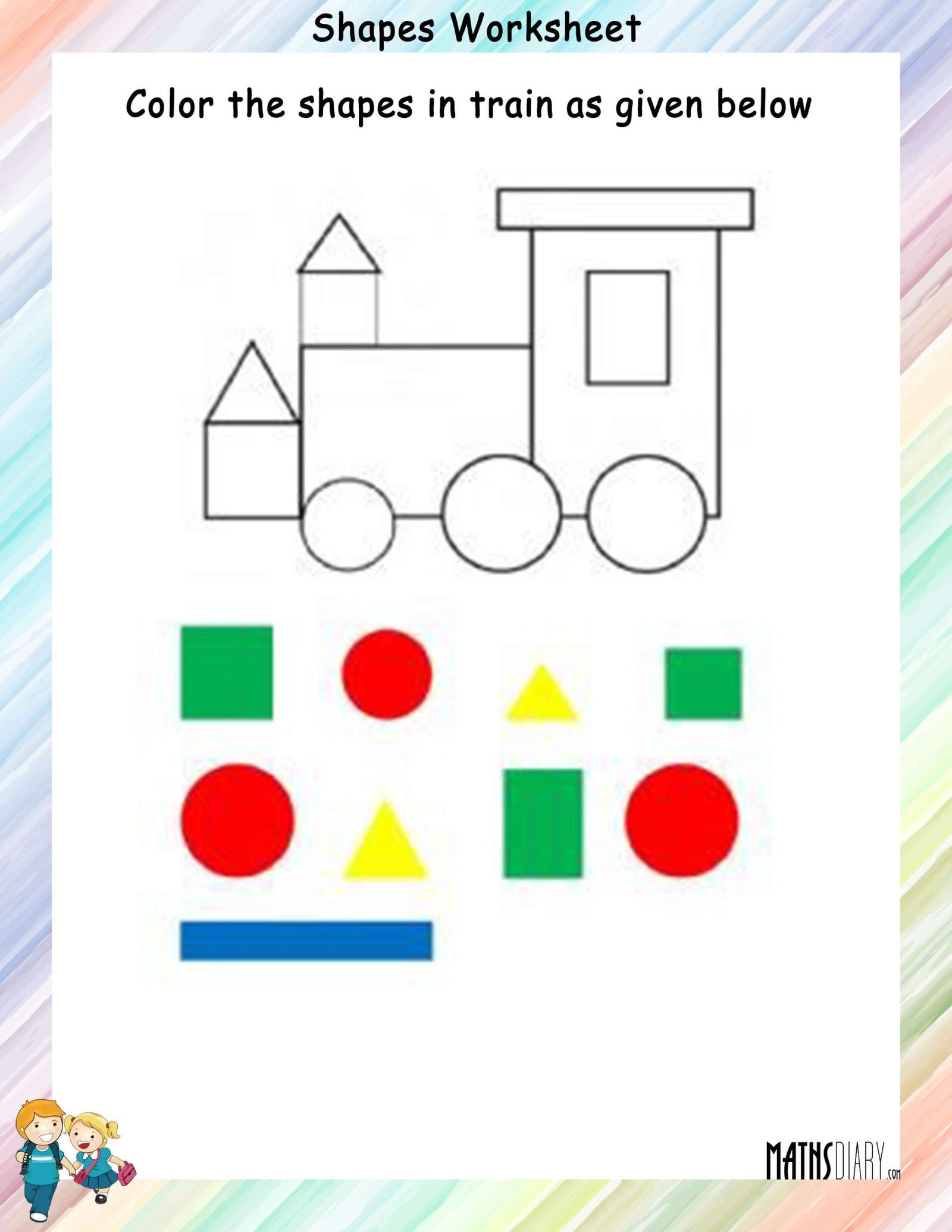 worksheets shapes and colors