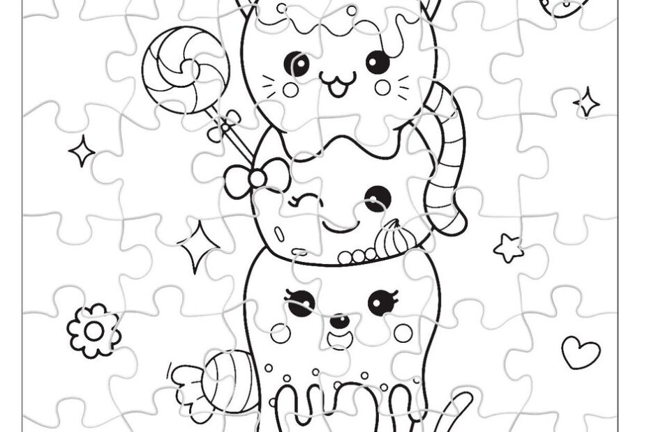 Color Your Own 48 Piece Jigsaw Puzzle Kawaii Cute Ice Cream Pals Pieces 11