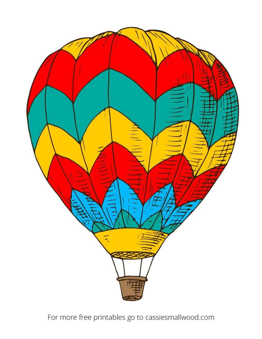Colored Hot Air Balloon Printable Cassie Smallwood