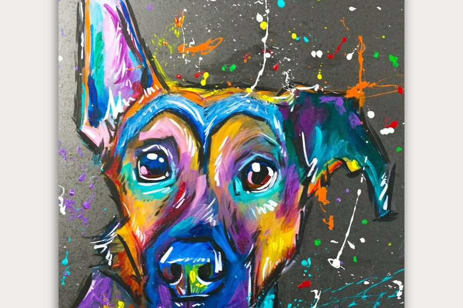 Colorful Dog Art Custom Dog Paintings Pet Portrait Acrylic On Canvas Wall Decor Home Decor Etsy Australia