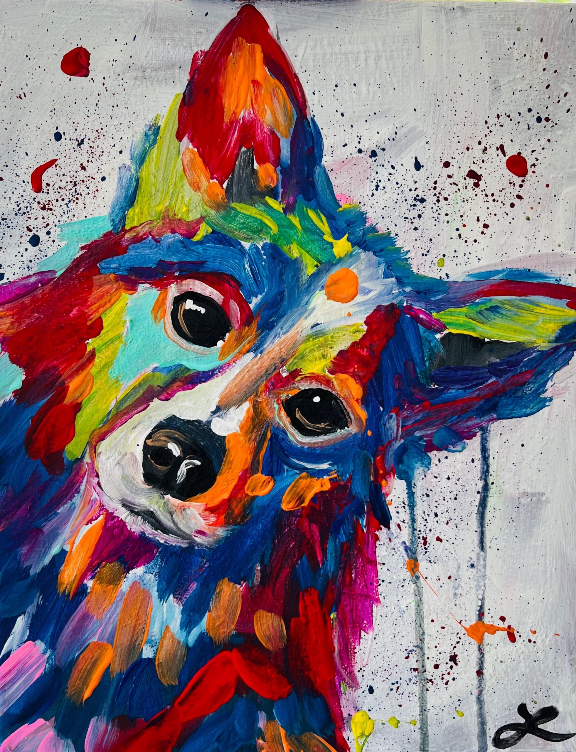 colorful dog painting