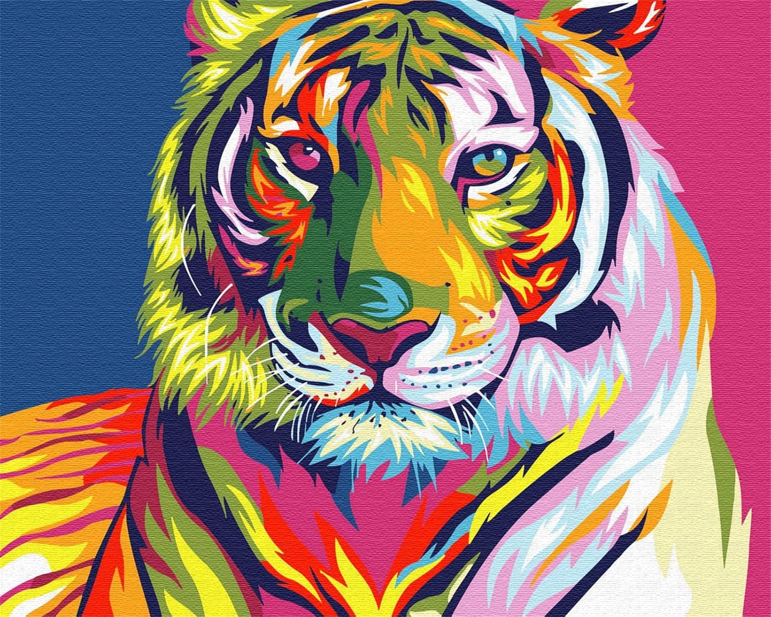 Colorful Tiger Paint By Numbers Kit Art Craft Martinique Ubuy