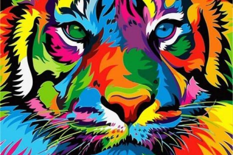Colorful Tiger Paint By Numbers Kit DIY Acrylic Painting For Kids U0026 Adults