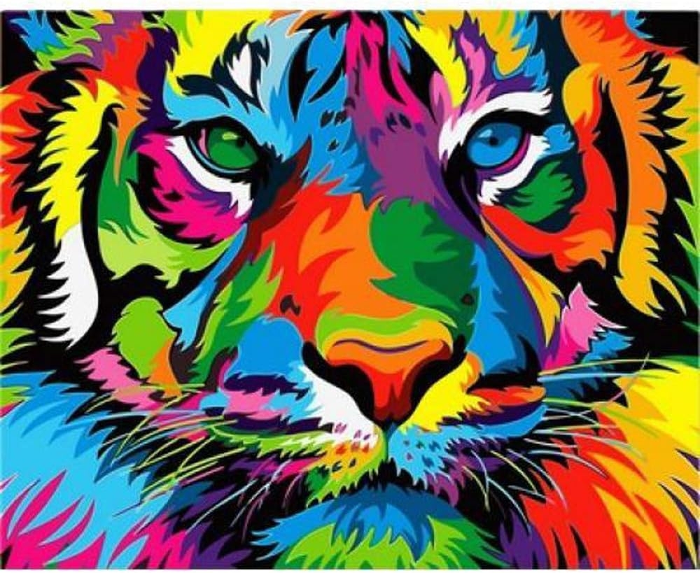 Colorful Tiger Paint By Numbers Kit DIY Acrylic Painting For Kids U0026 Adults