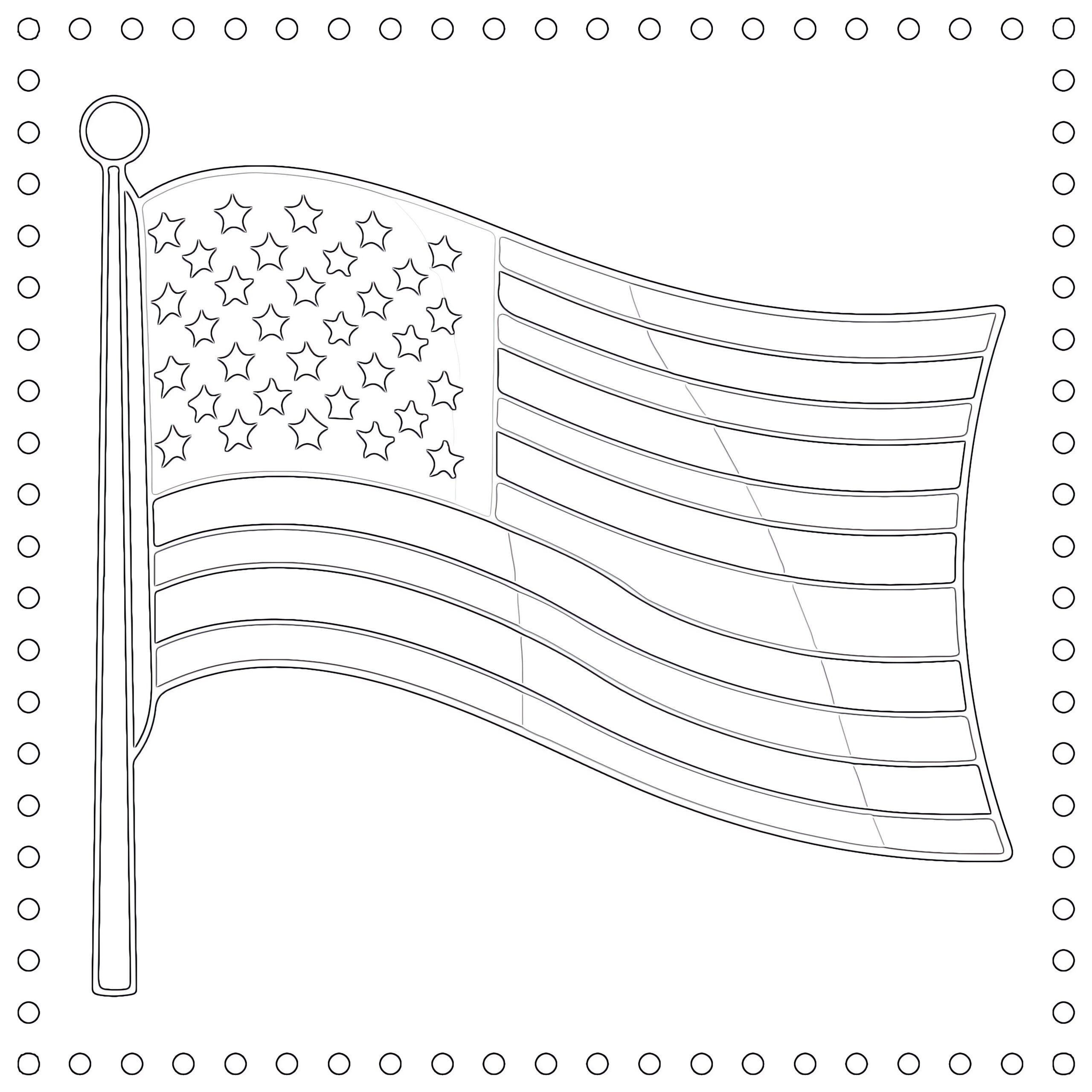 usa flag coloring page