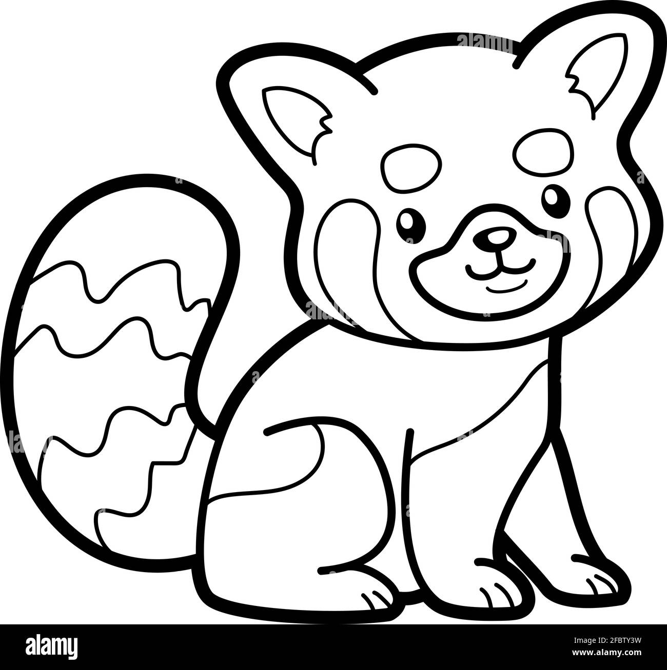 Coloring Book Or Page For Kids Red Panda Black And White Vector Illustration Stock Vector Image U0026 Art Alamy