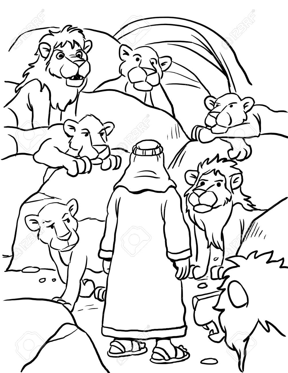coloring pages for daniel and the lions den